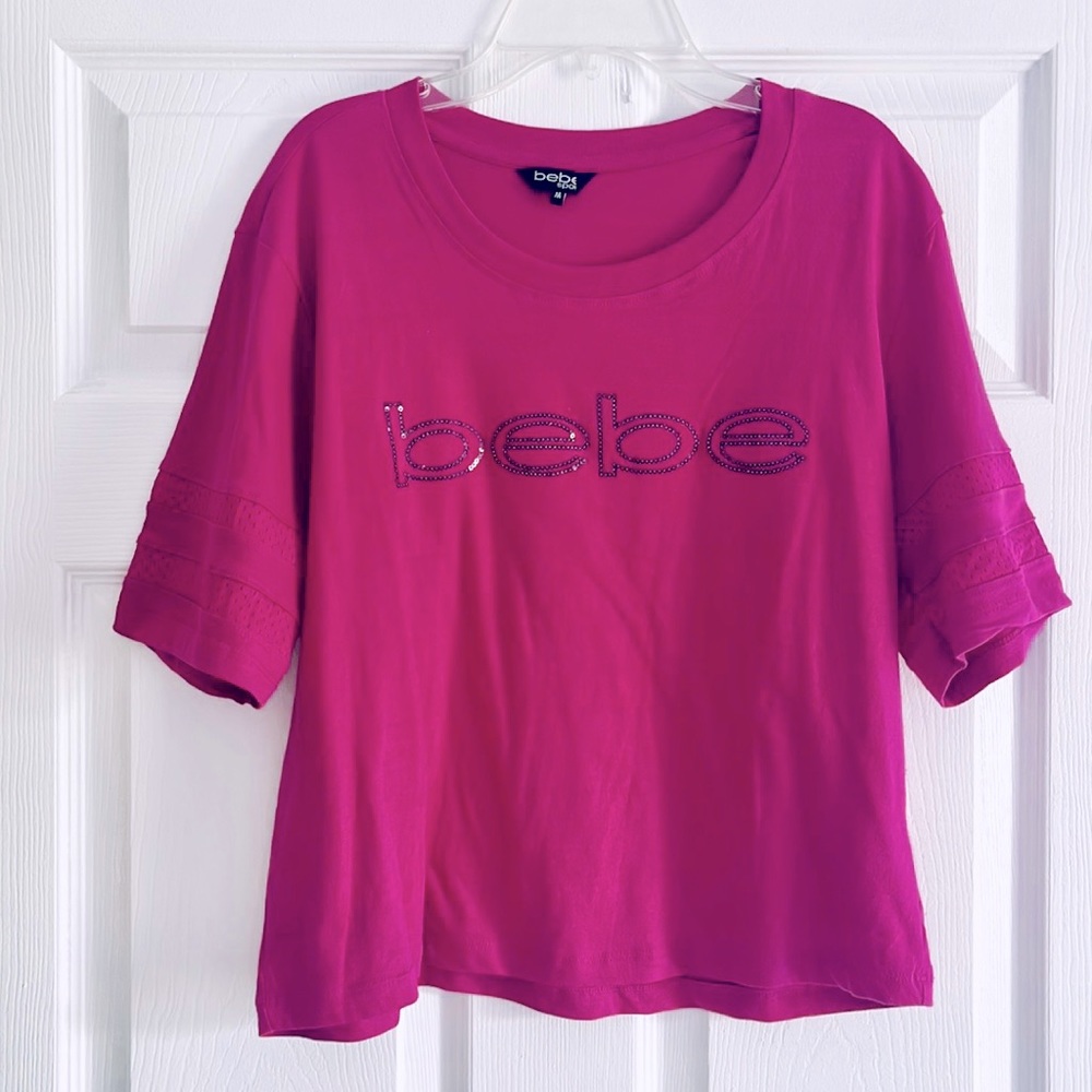 bebe Sport Women’s Sequin Cropped T-shirt